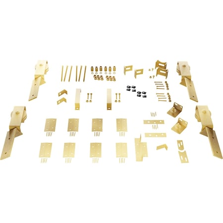 Ekena Millwork Barnfold J-Strap 4-Door Hardware Set for 1 1/4" to 1 3/8" Doors, Jacob's Gold GB6007M4HJG